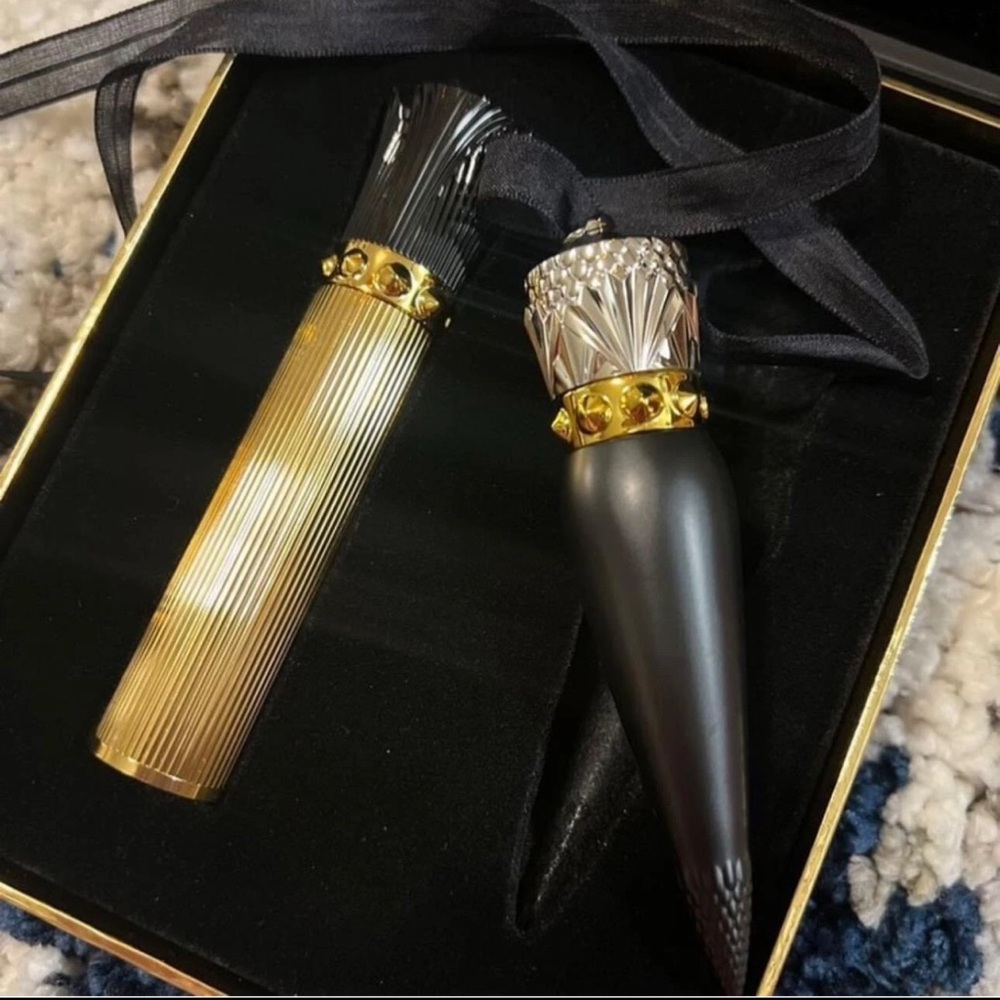 Christian Louboutin Elegant Black and Gold Lipstick and Mascara Set